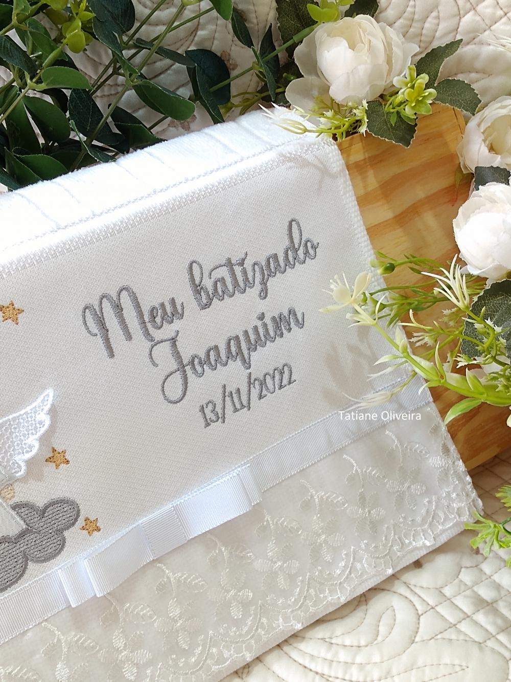 Toalha De Batizado Bordada - Toalha De Batizado Personalizada Com