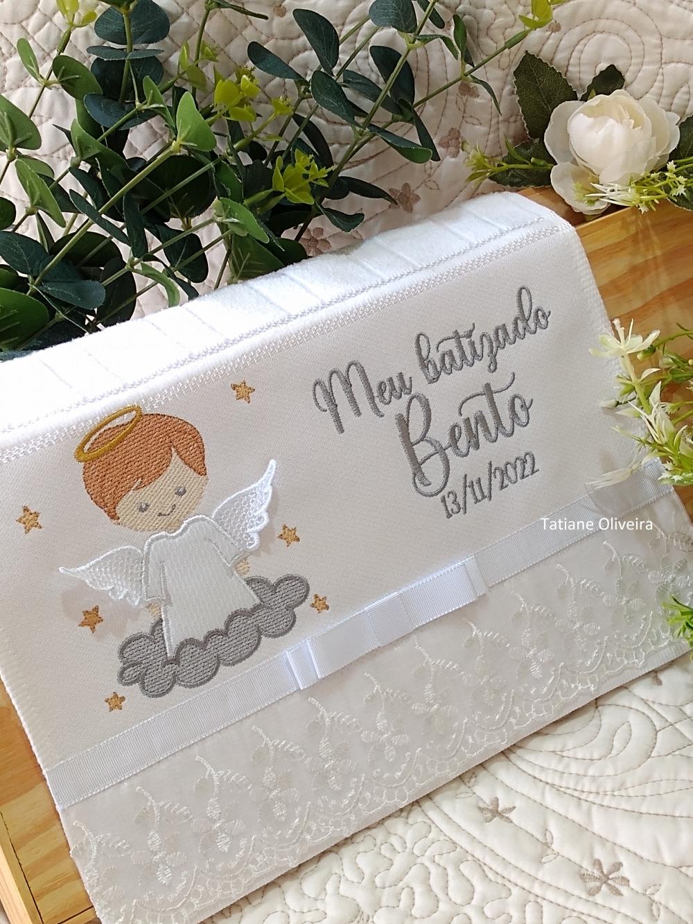 Toalha De Batizado Bordada - Toalha De Batizado Personalizada Com
