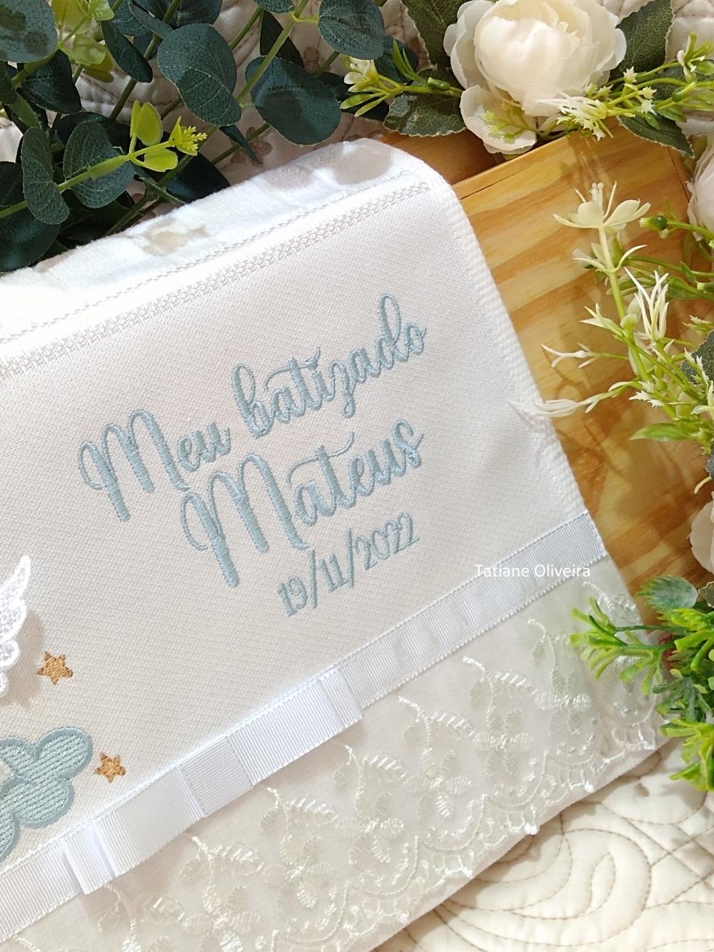 Toalha De Batizado Bordada - Toalha De Batizado Personalizada Com