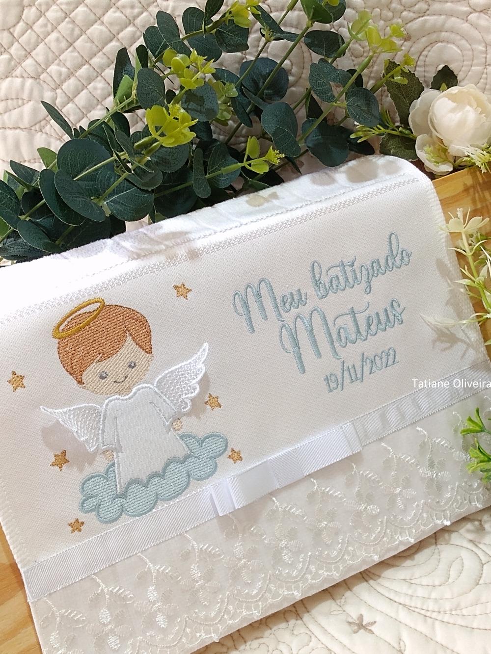 Toalha De Batizado Bordada - Toalha De Batizado Personalizada Com