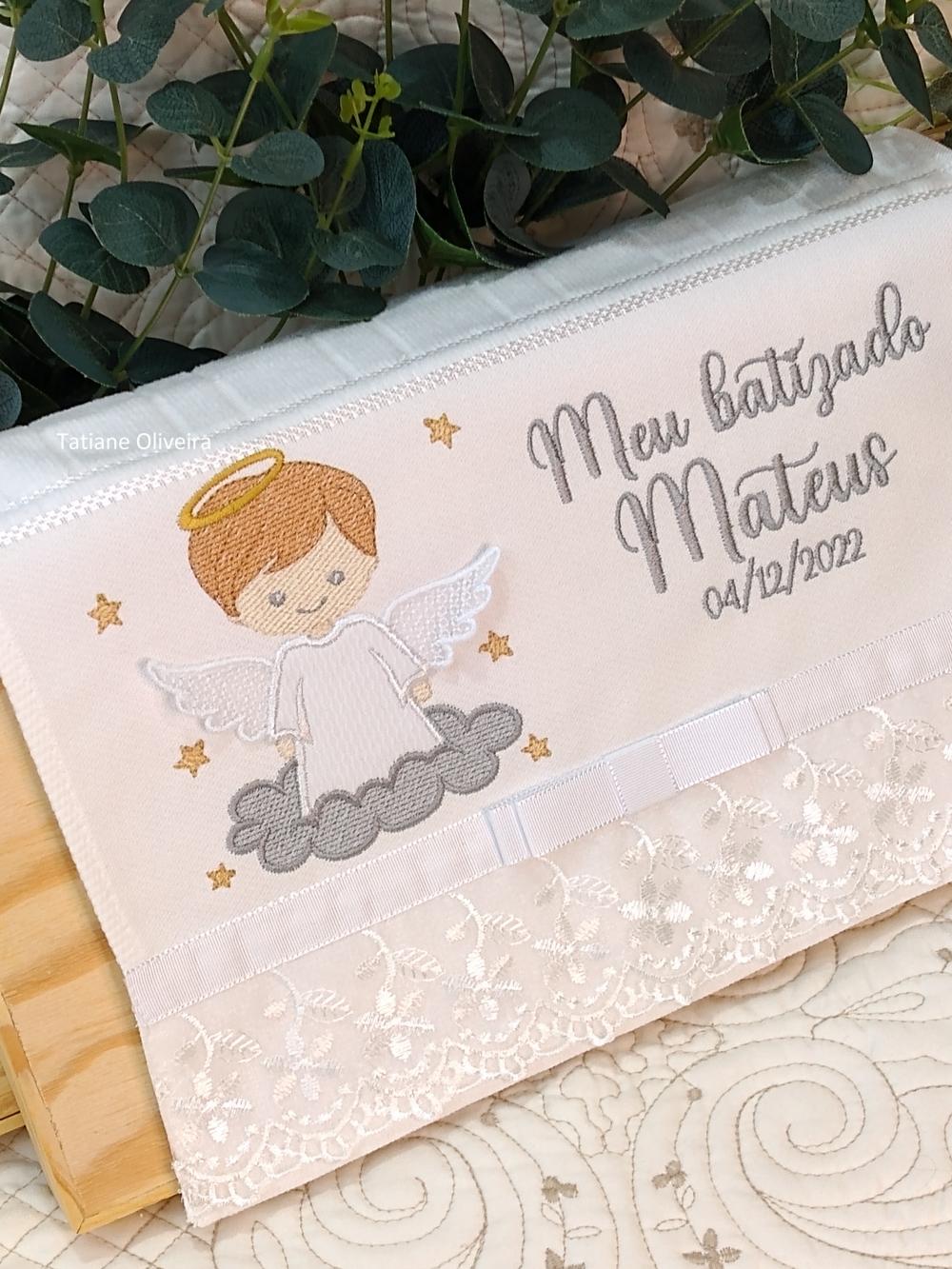 Toalha De Batizado Bordada - Toalha De Batizado Personalizada Com