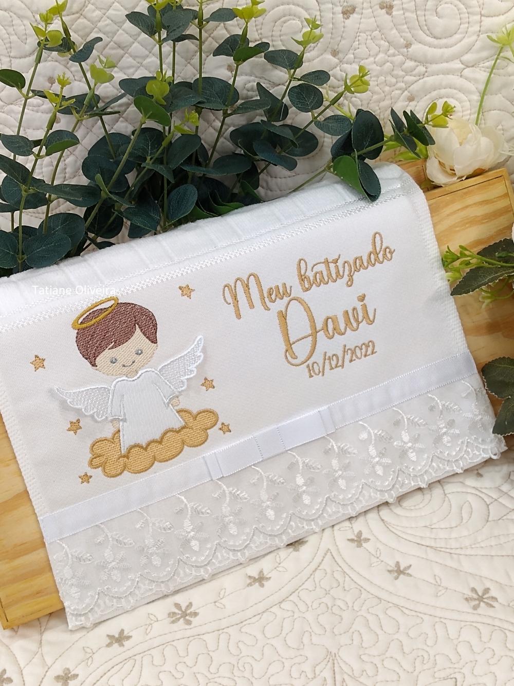 Toalha De Batizado Bordada - Toalha De Batizado Personalizada Com