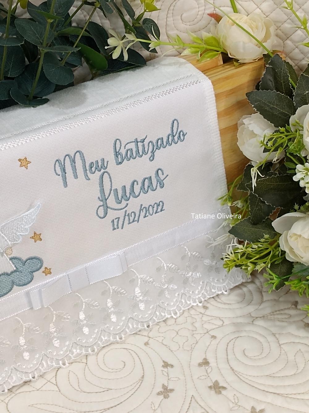 Toalha De Batizado Bordada - Toalha De Batizado Personalizada Com