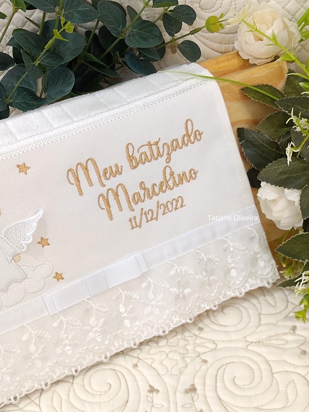 Toalha De Batizado Bordada - Toalha De Batizado Personalizada Com