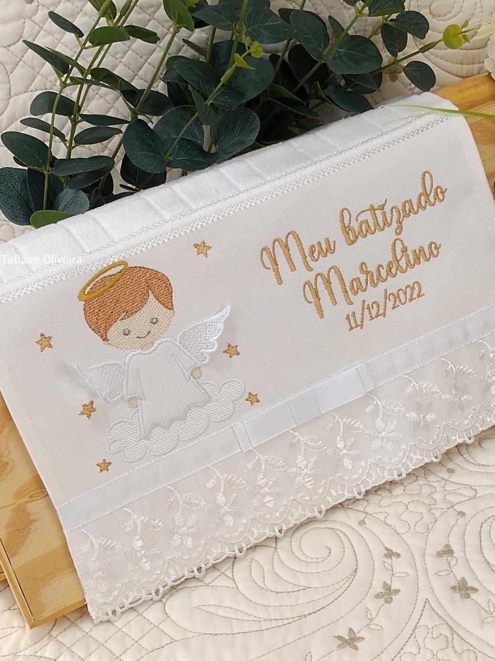 Toalha De Batizado Bordada - Toalha De Batizado Personalizada Com