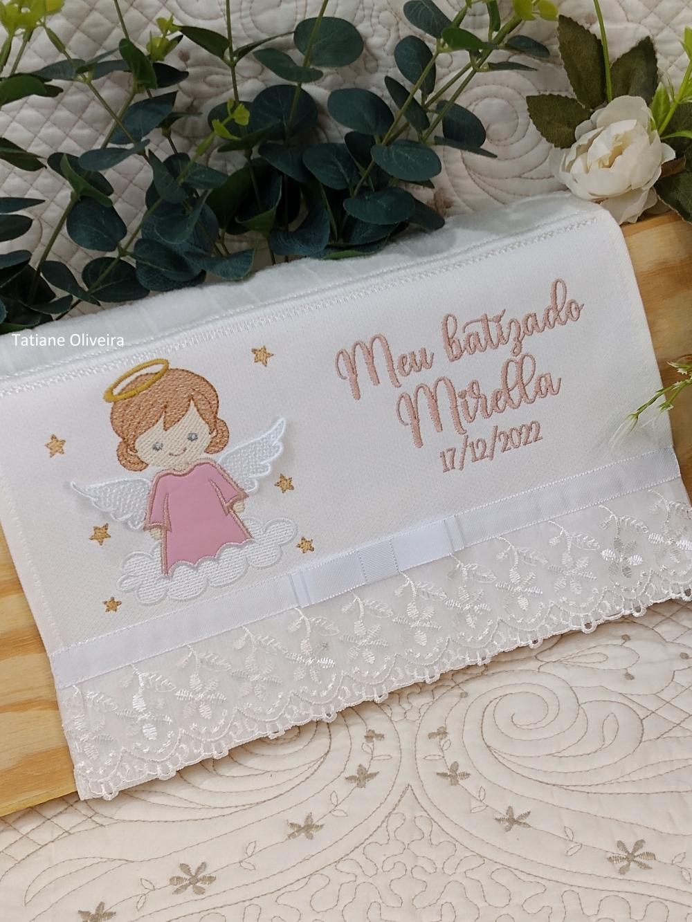 Toalha De Batizado Bordada - Toalha De Batizado Personalizada Com
