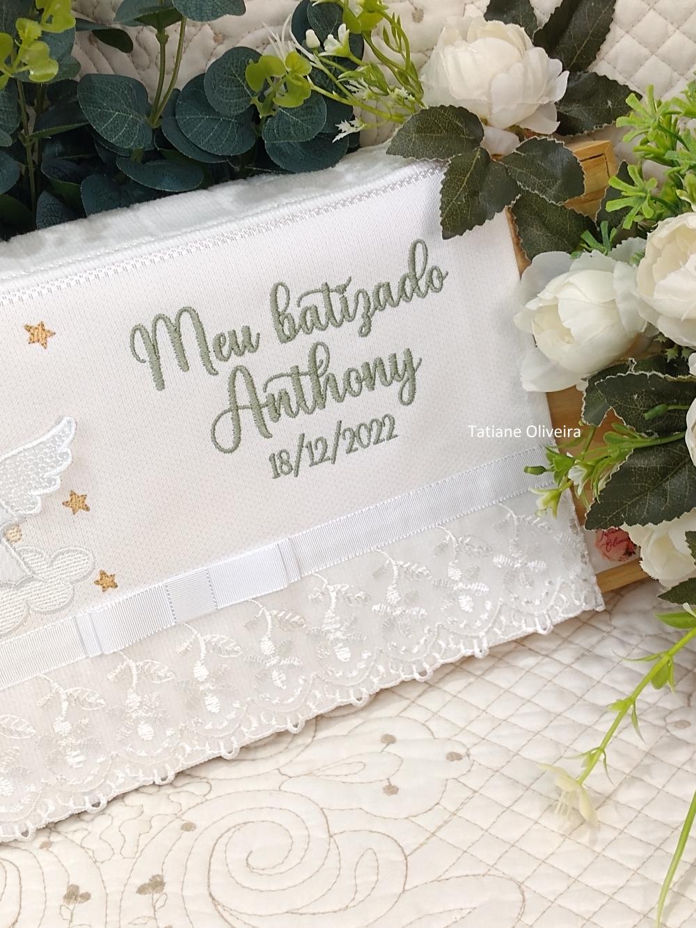 Toalha De Batizado Bordada - Toalha De Batizado Personalizada Com