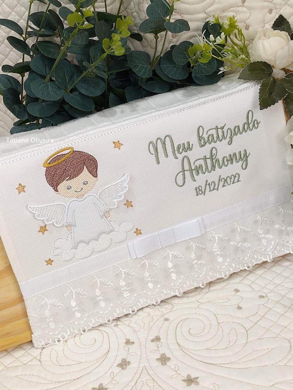 Toalha De Batizado Bordada - Toalha De Batizado Personalizada Com