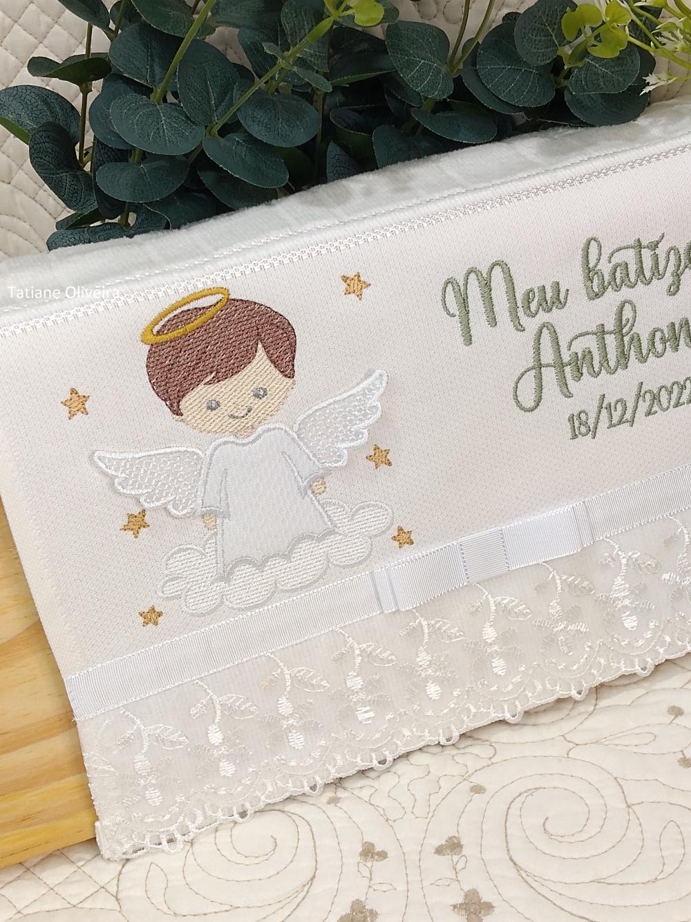 Toalha De Batizado Bordada - Toalha De Batizado Personalizada Com