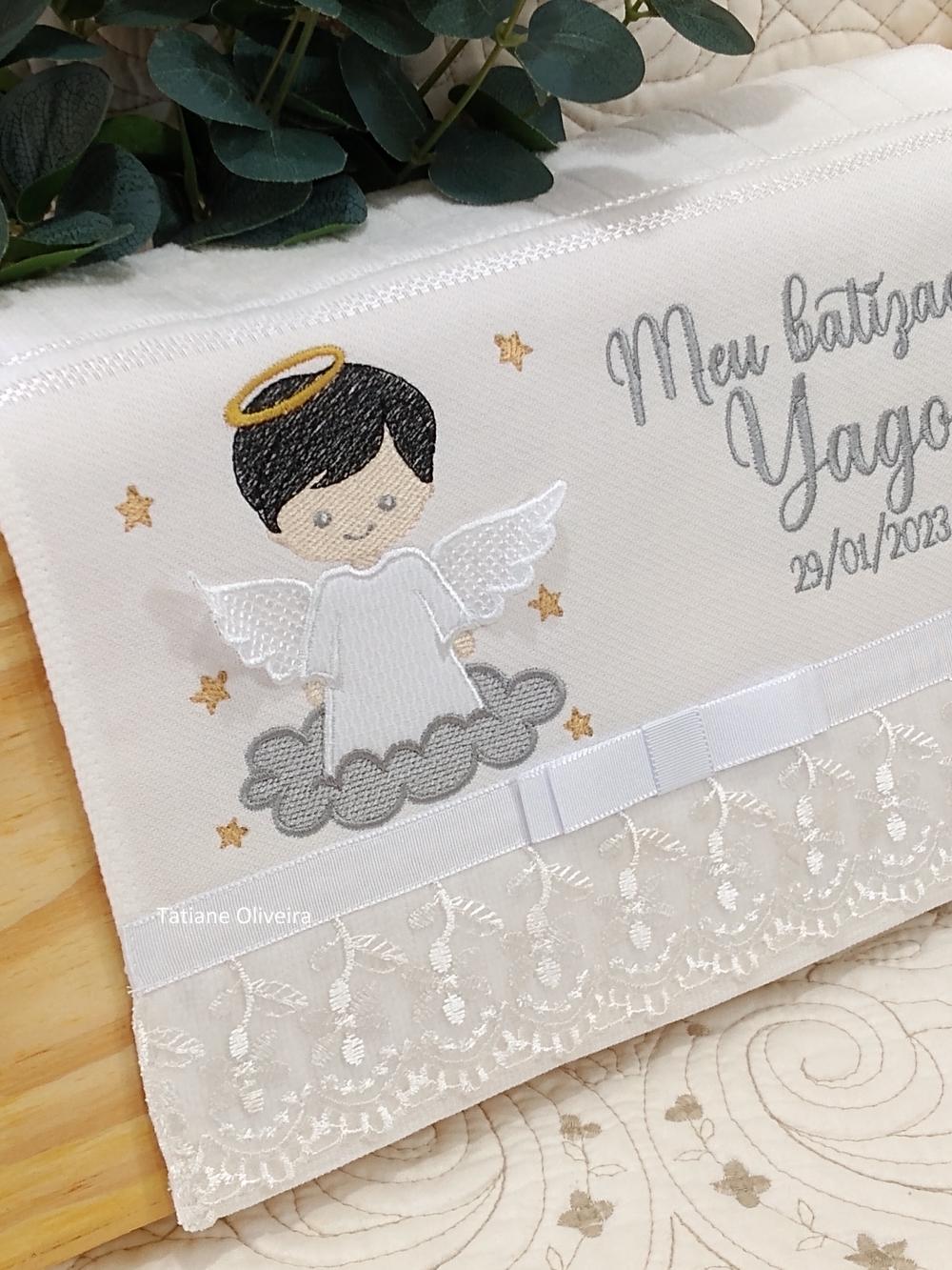 Toalha De Batizado Bordada - Toalha De Batizado Personalizada Com