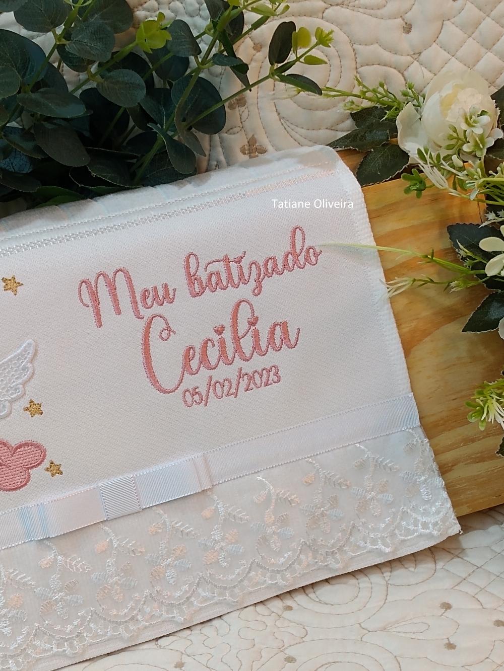 Toalha De Batizado Bordada - Toalha De Batizado Personalizada Com
