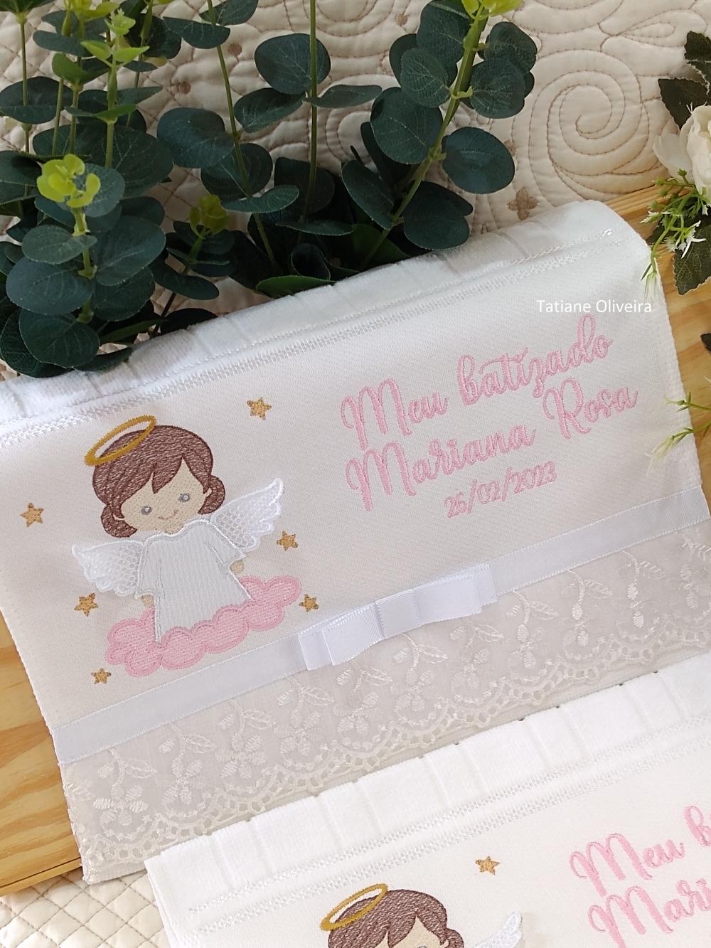 Toalha De Batizado Bordada - Toalha De Batizado Personalizada Com