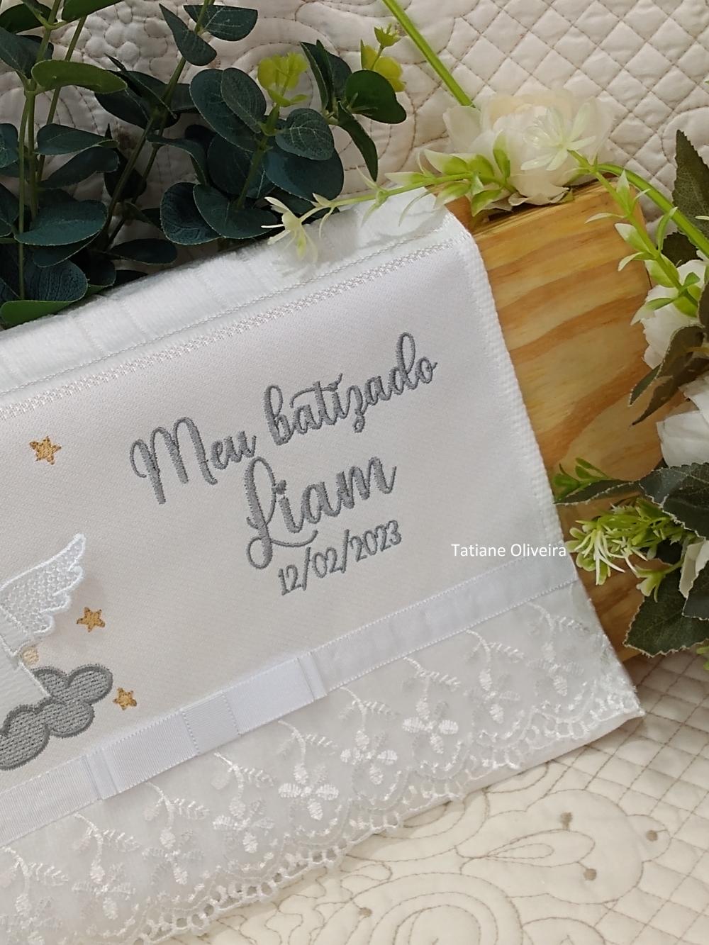Toalha De Batizado Bordada - Toalha De Batizado Personalizada Com