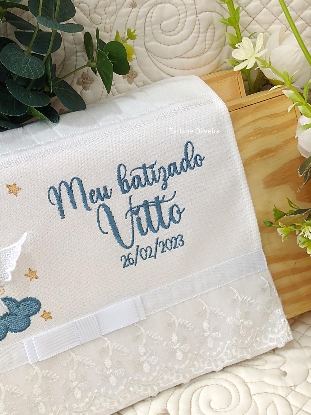 Toalha De Batizado Bordada - Toalha De Batizado Personalizada Com