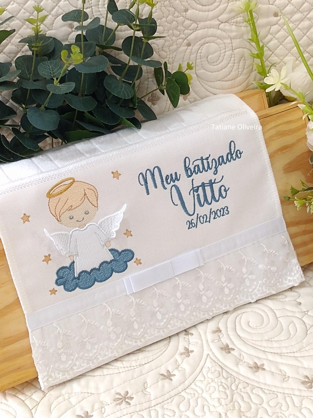 Toalha De Batizado Bordada - Toalha De Batizado Personalizada Com