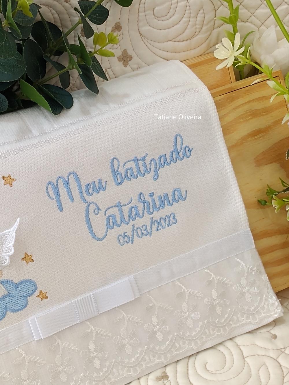 Toalha De Batizado Bordada - Toalha De Batizado Personalizada Com