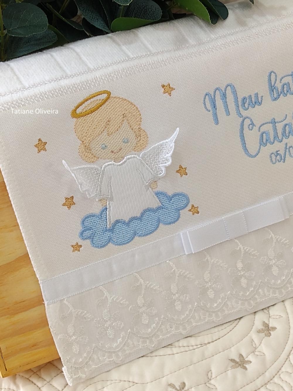 Toalha De Batizado Bordada - Toalha De Batizado Personalizada Com