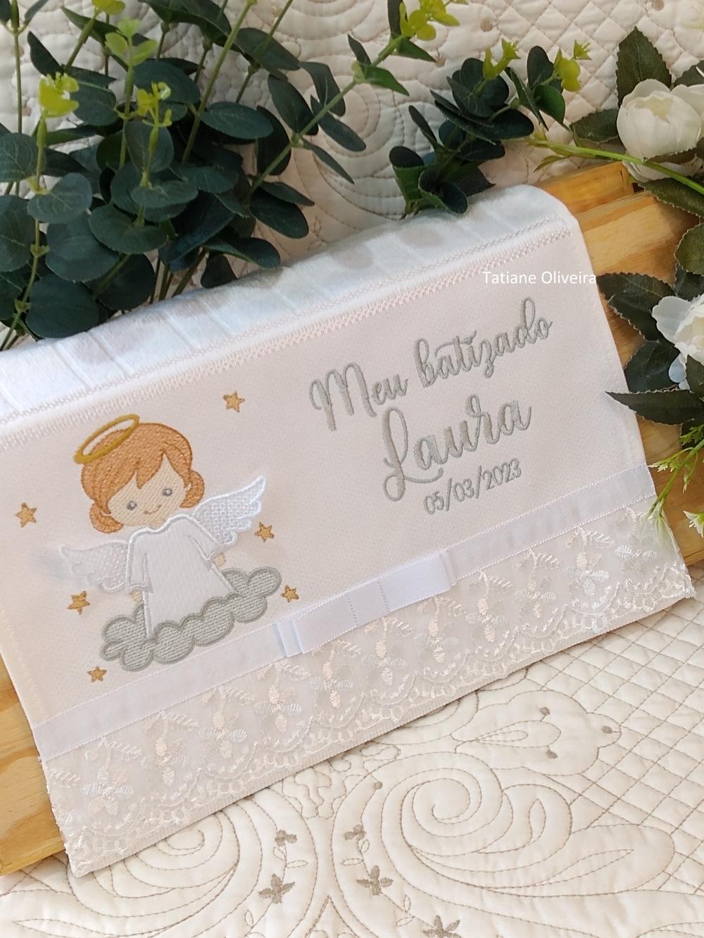 Toalha De Batizado Bordada - Toalha De Batizado Personalizada Com