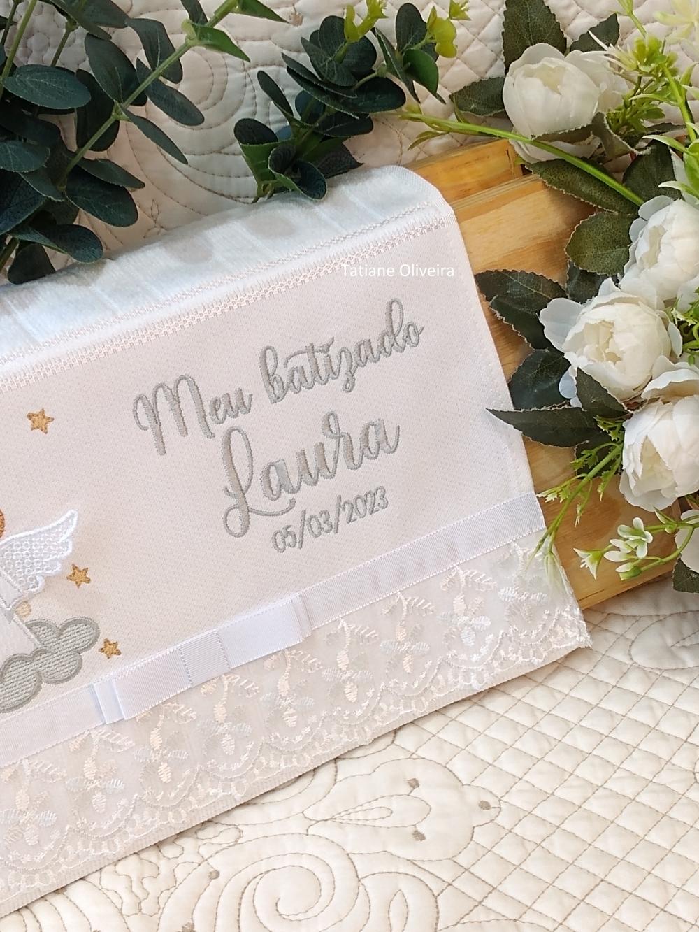 Toalha De Batizado Bordada - Toalha De Batizado Personalizada Com