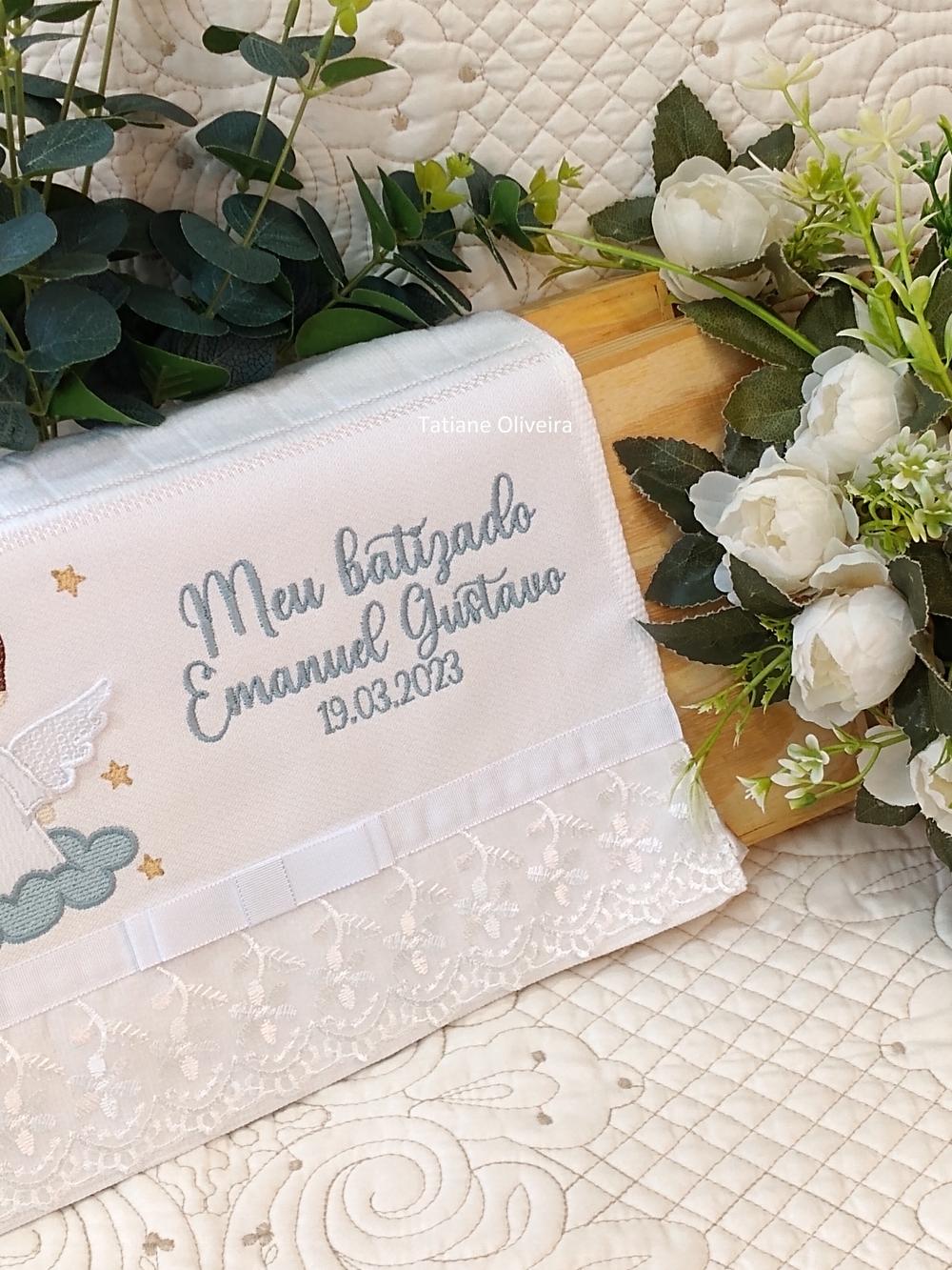 Toalha De Batizado Bordada - Toalha De Batizado Personalizada Com