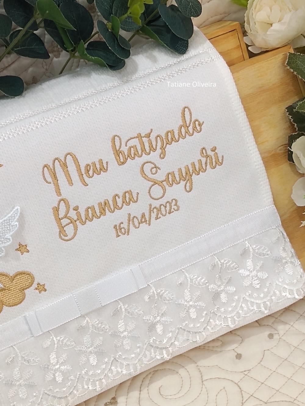 Toalha De Batizado Bordada - Toalha De Batizado Personalizada Com