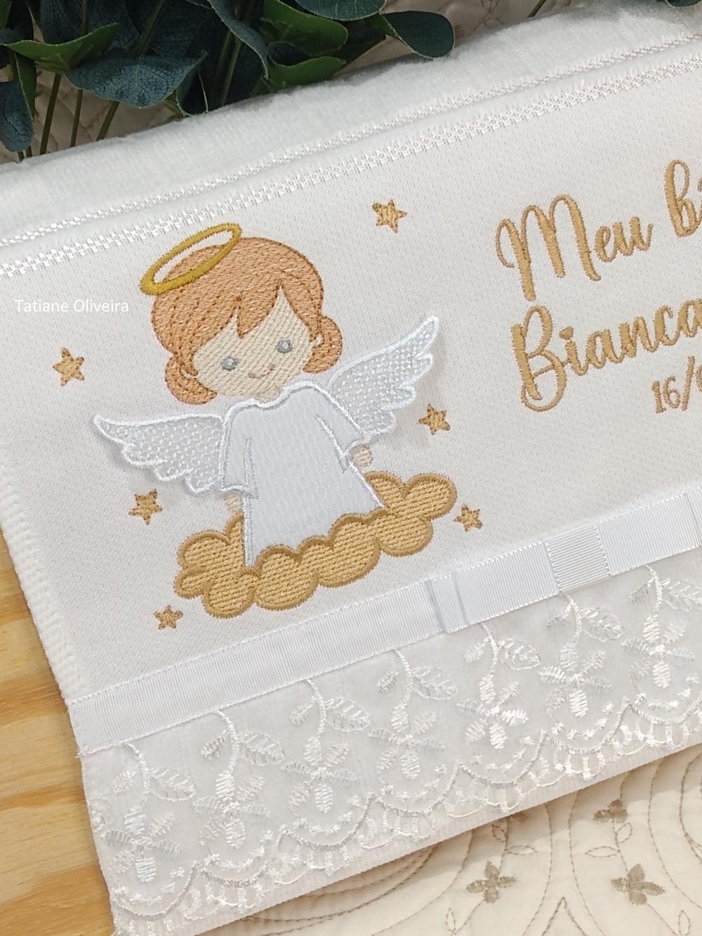 Toalha De Batizado Bordada - Toalha De Batizado Personalizada Com
