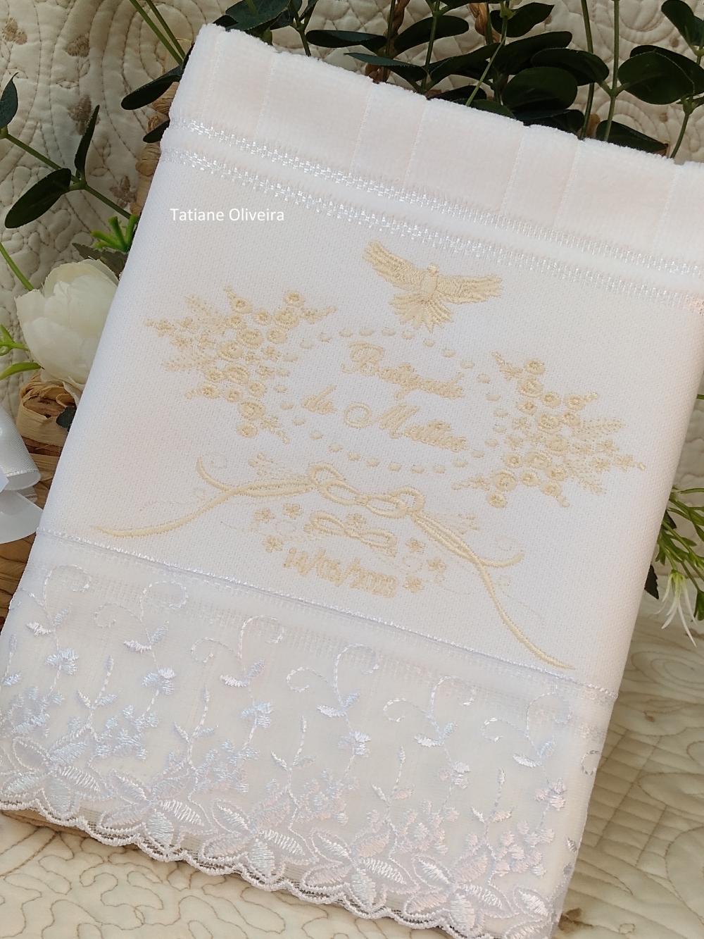 Toalha De Batizado Bordada - Toalha De Batizado Personalizada Com