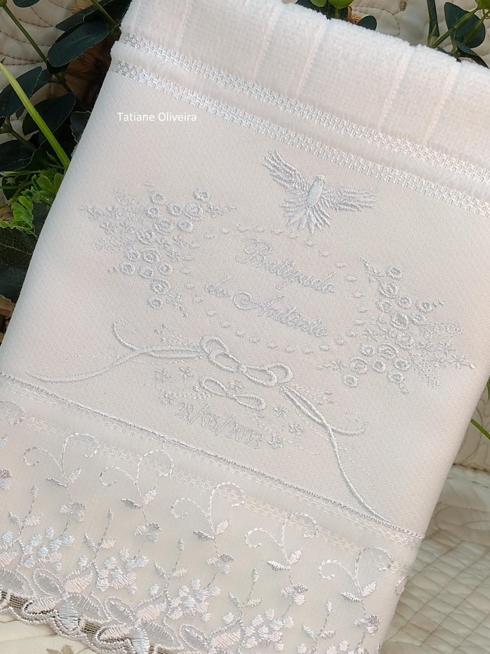Toalha De Batizado Bordada - Toalha De Batizado Personalizada Com