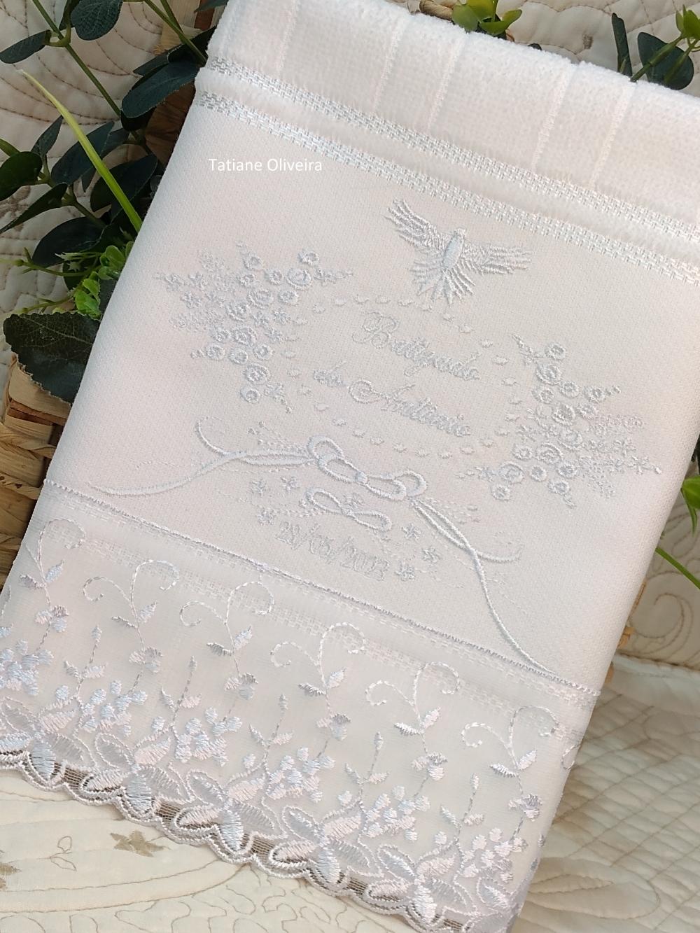 Toalha De Batizado Bordada - Toalha De Batizado Personalizada Com