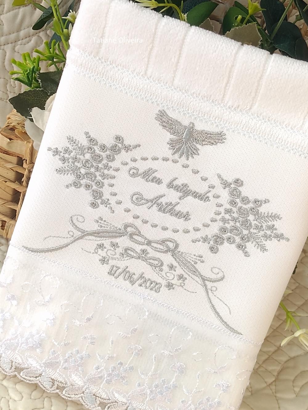 Toalha De Batizado Bordada - Toalha De Batizado Personalizada Com
