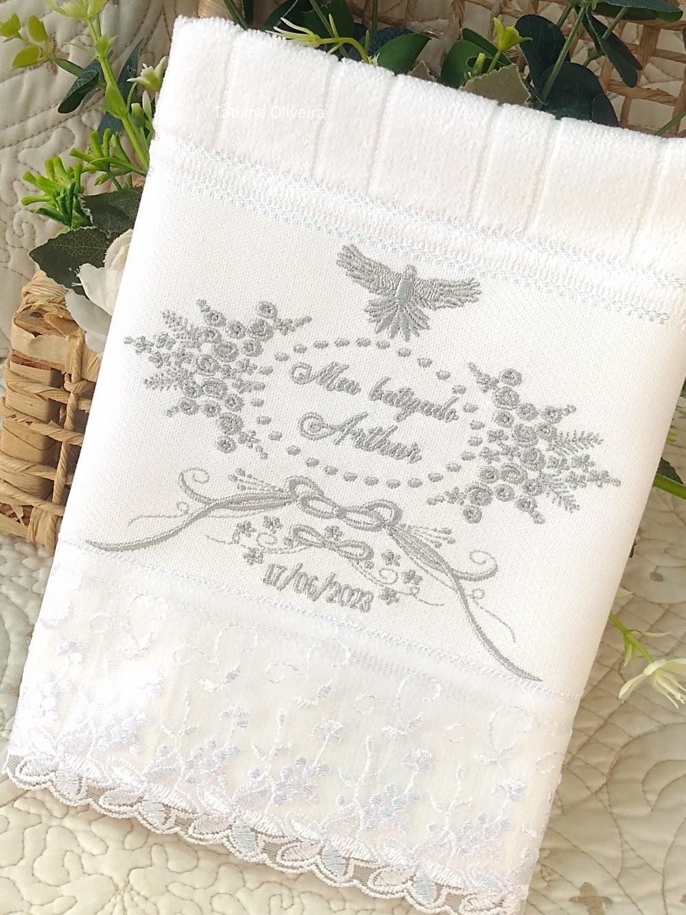Toalha De Batizado Bordada - Toalha De Batizado Personalizada Com