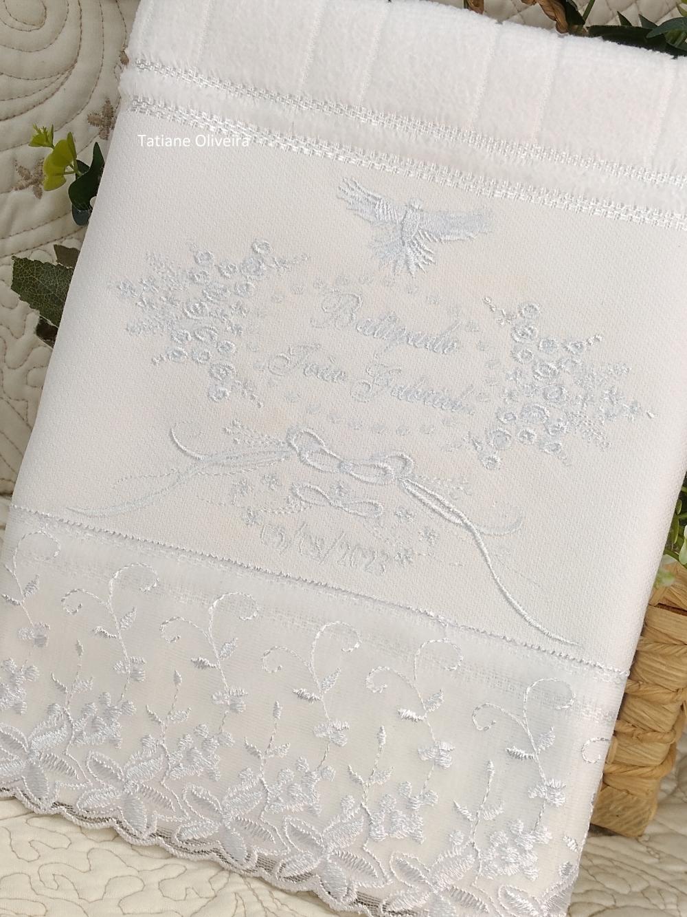 Toalha De Batizado Bordada - Toalha De Batizado Personalizada Com