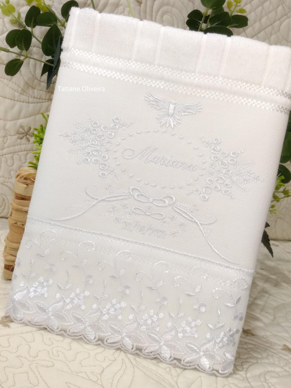 Toalha De Batizado Bordada - Toalha De Batizado Personalizada Com
