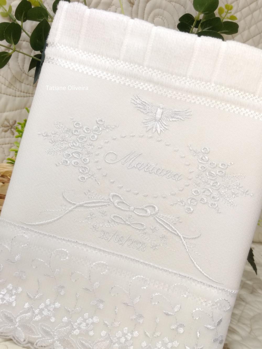Toalha De Batizado Bordada - Toalha De Batizado Personalizada Com