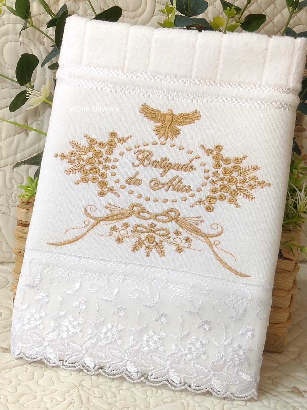 Toalha De Batizado Bordada - Toalha De Batizado Personalizada Com