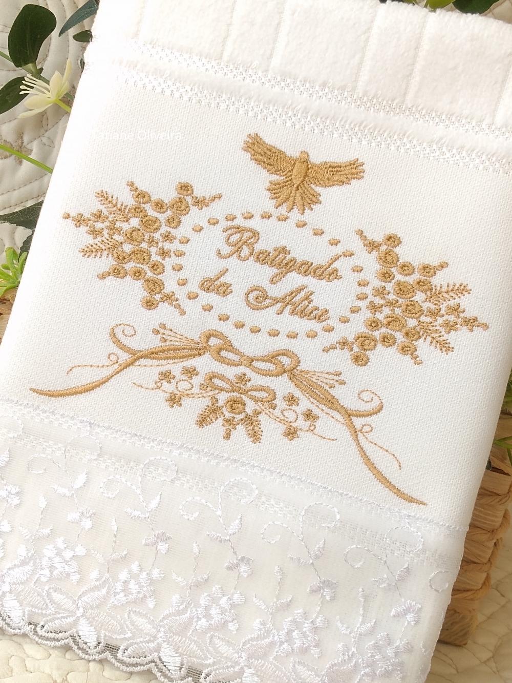 Toalha De Batizado Bordada - Toalha De Batizado Personalizada Com