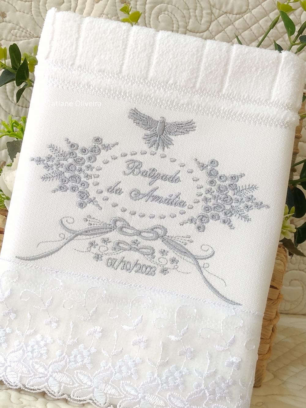 Toalha De Batizado Bordada - Toalha De Batizado Personalizada Com