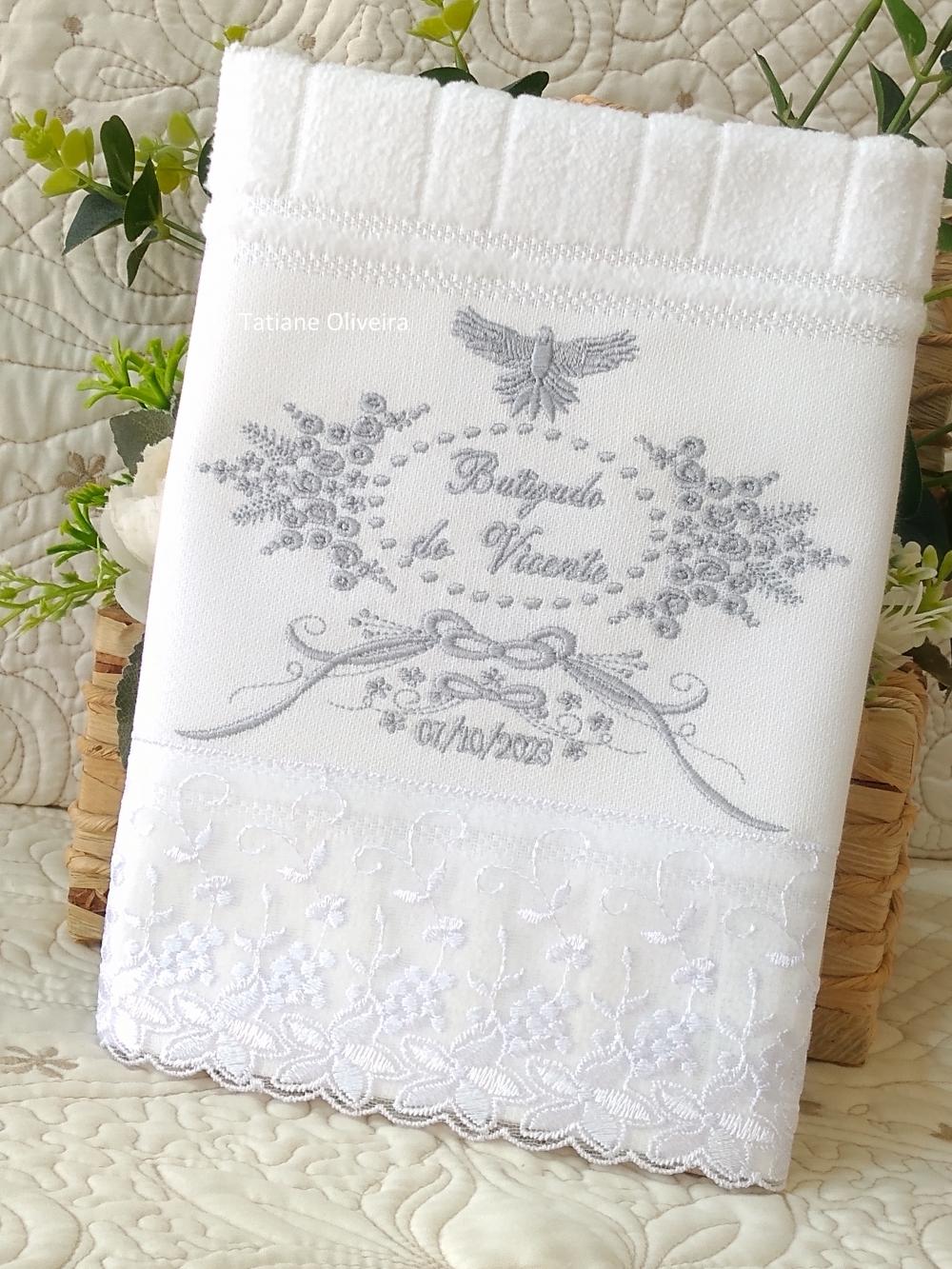 Toalha De Batizado Bordada - Toalha De Batizado Personalizada Com