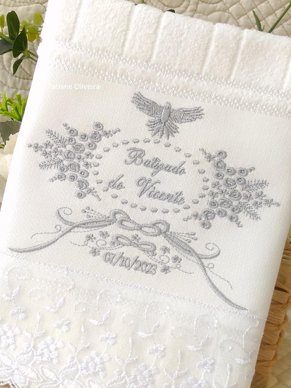 Toalha De Batizado Bordada - Toalha De Batizado Personalizada Com
