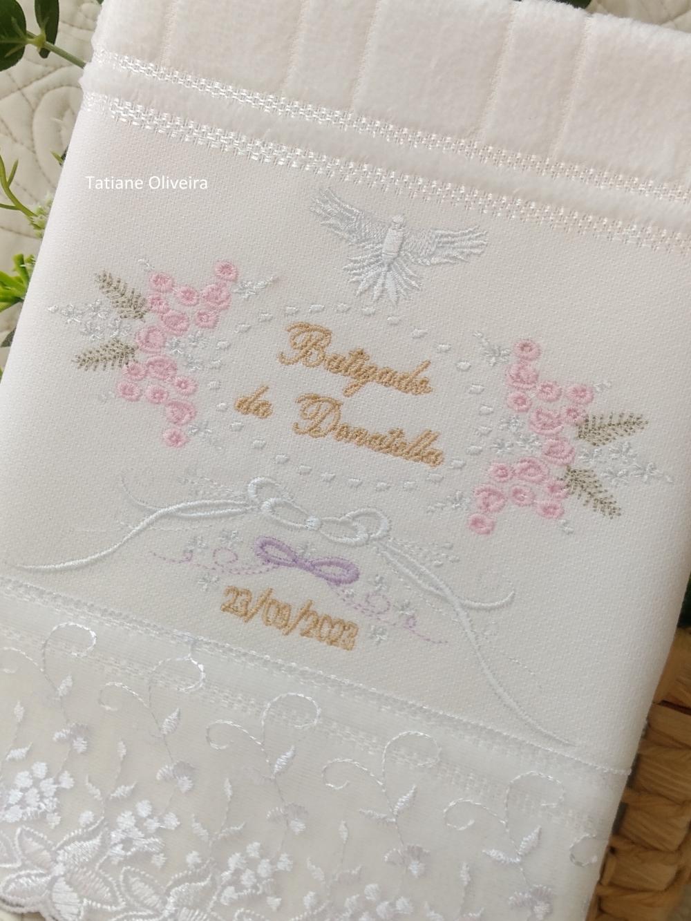 Toalha De Batizado Bordada - Toalha De Batizado Personalizada Com