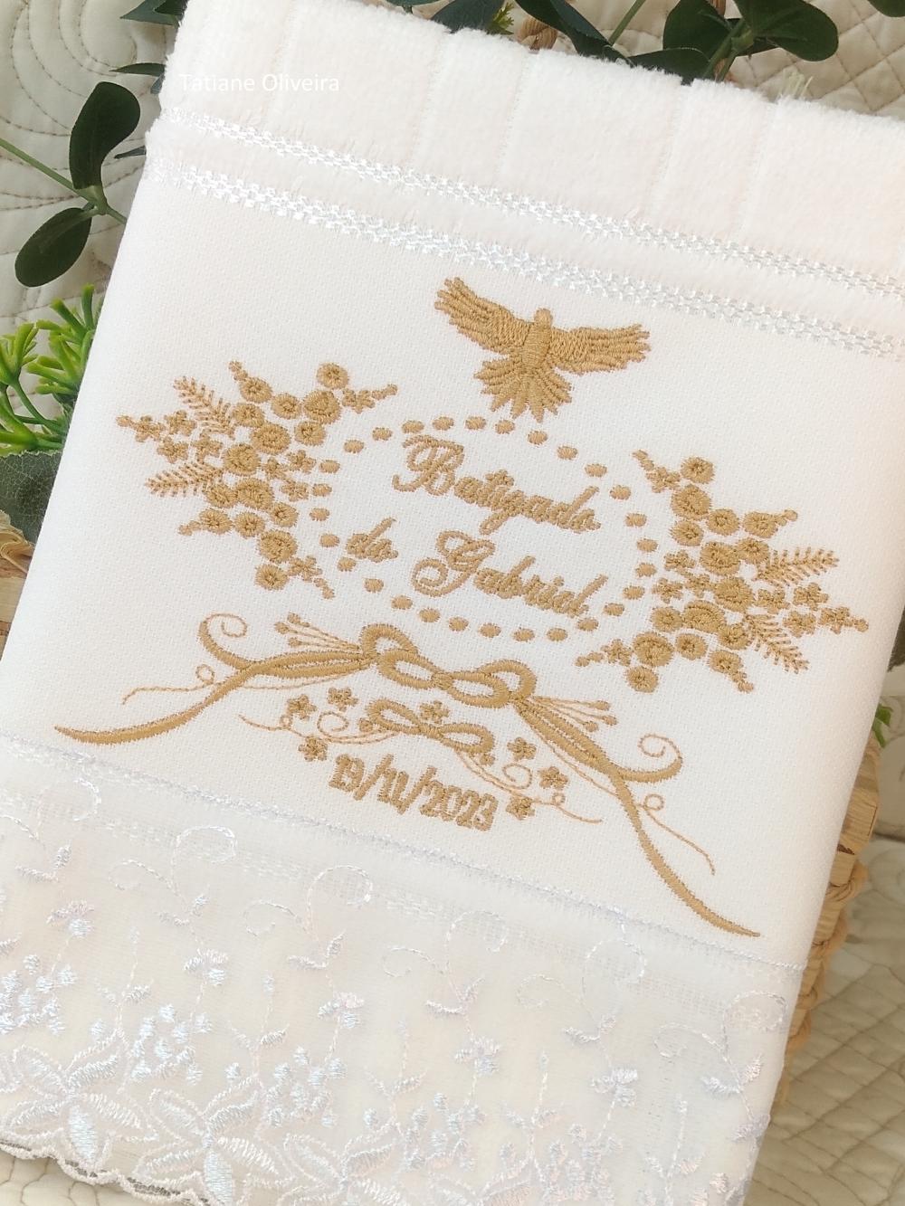 Toalha De Batizado Bordada - Toalha De Batizado Personalizada Com