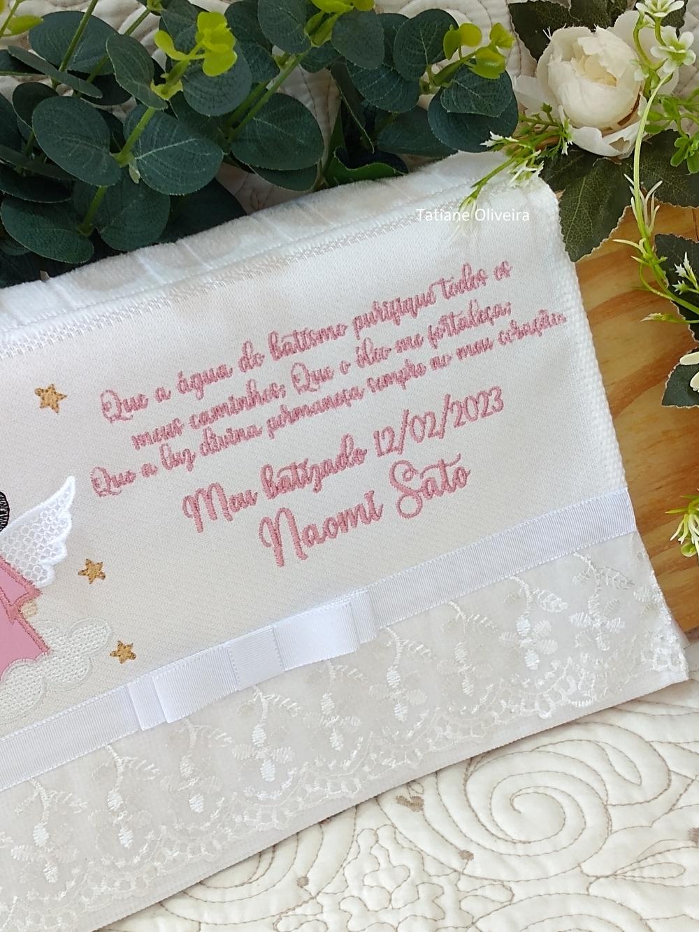 Toalha De Batizado Bordada - Toalha De Batizado Personalizada Com