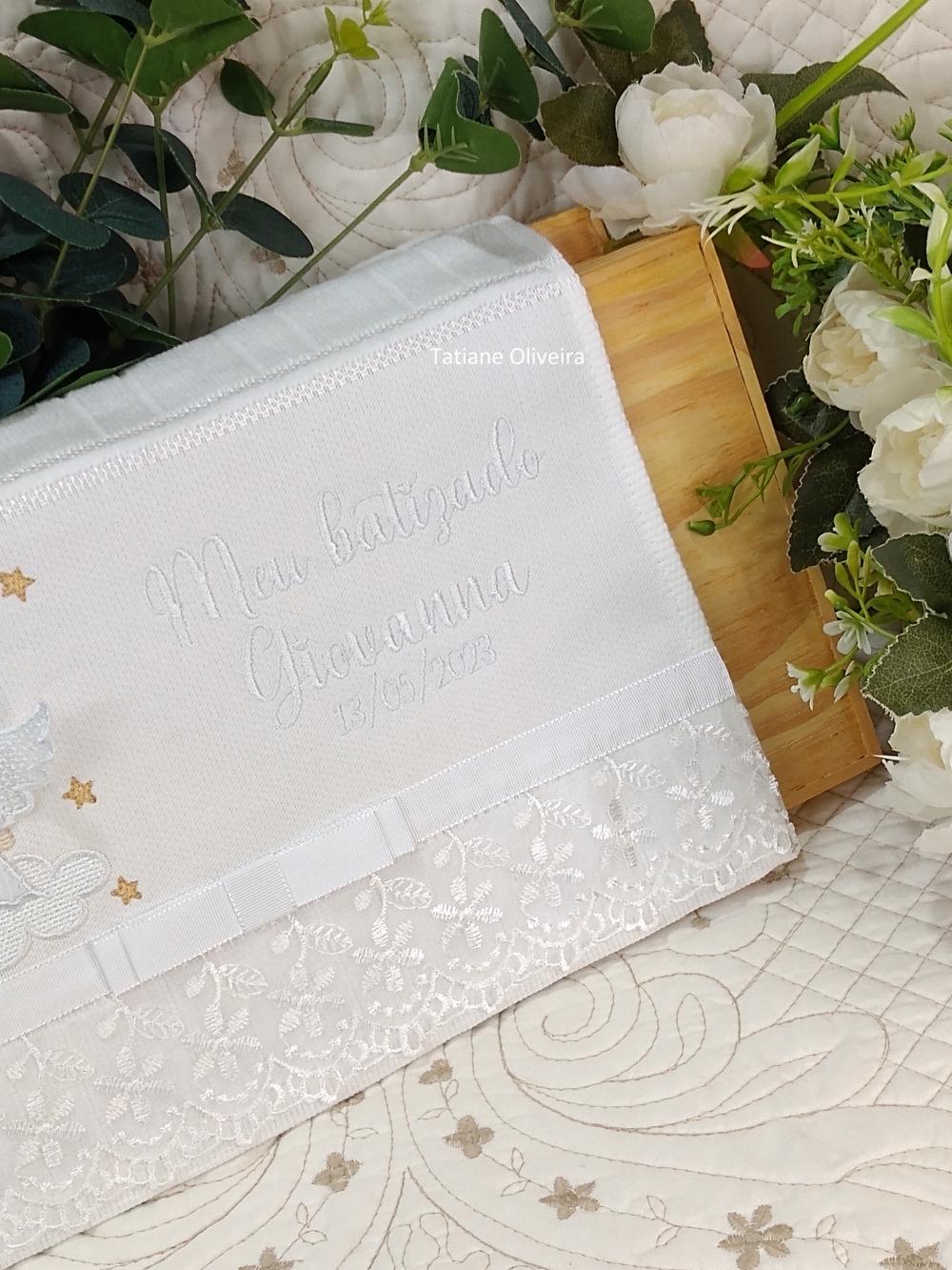 Toalha De Batizado Bordada - Toalha De Batizado Personalizada Com