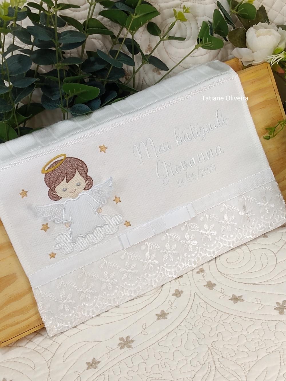 Toalha De Batizado Bordada - Toalha De Batizado Personalizada Com