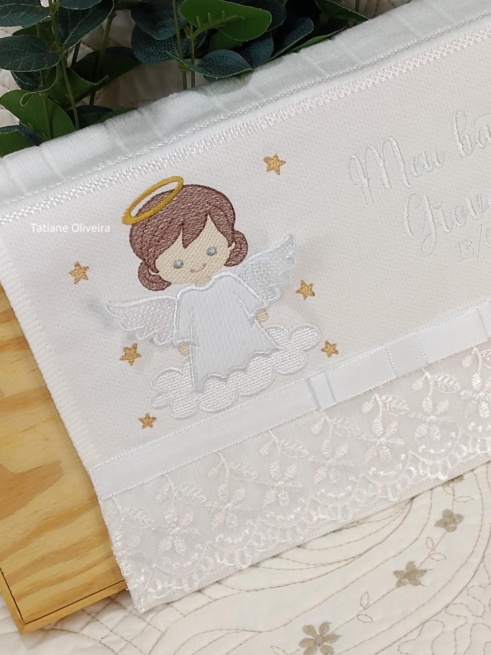 Toalha De Batizado Bordada - Toalha De Batizado Personalizada Com