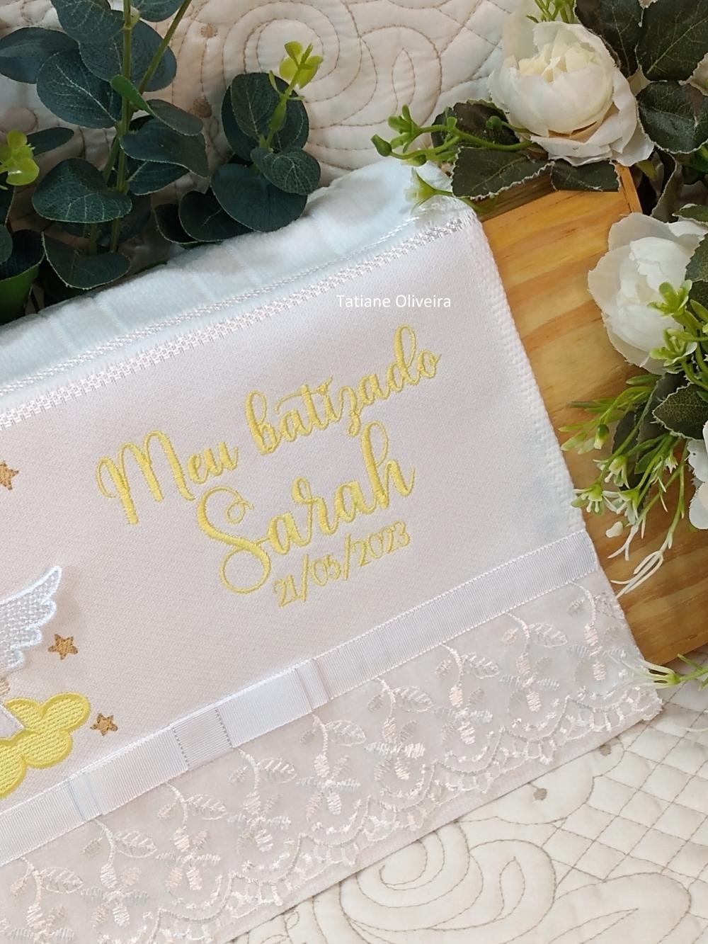 Toalha De Batizado Bordada - Toalha De Batizado Personalizada Com