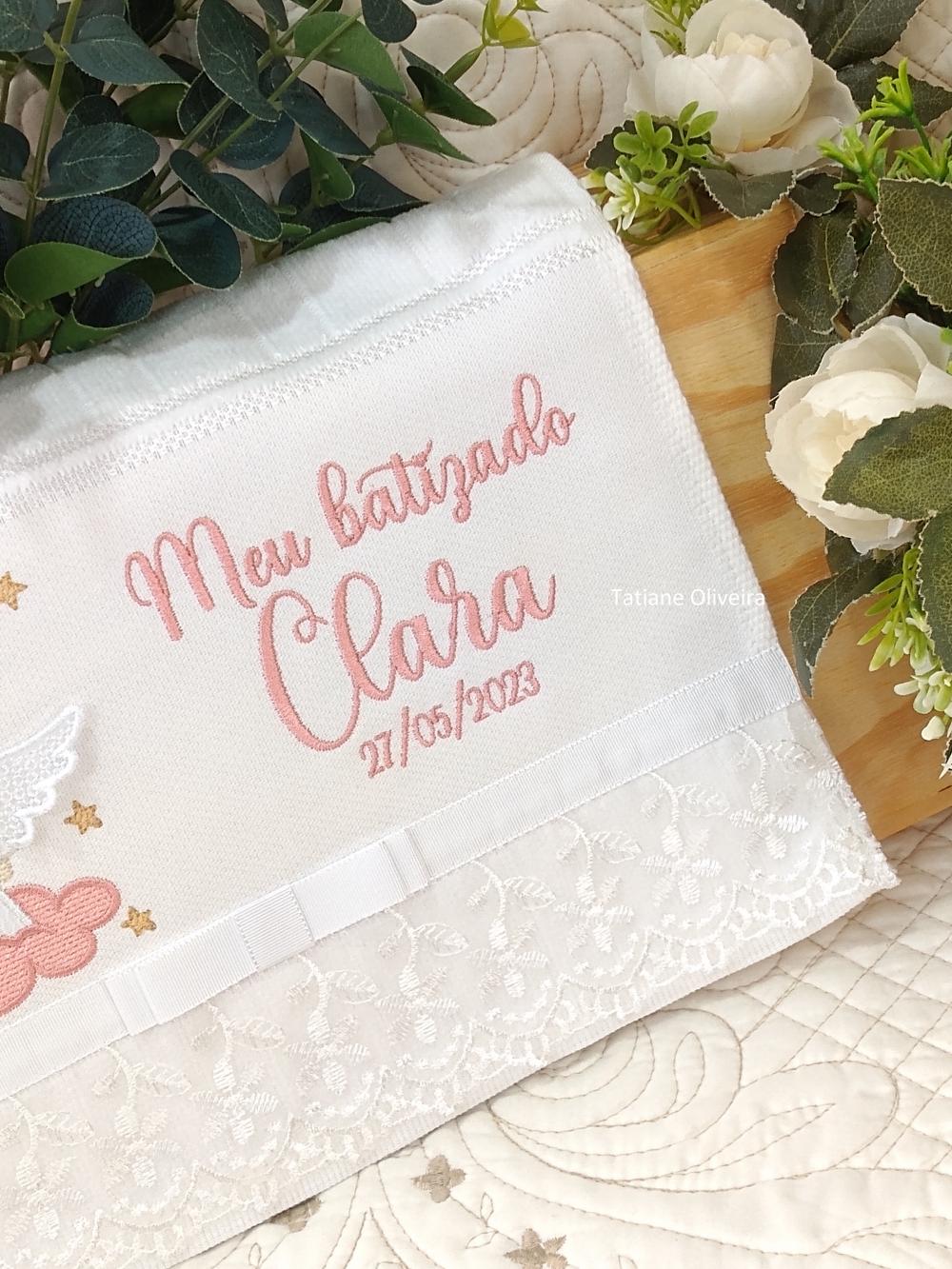 Toalha De Batizado Bordada - Toalha De Batizado Personalizada Com