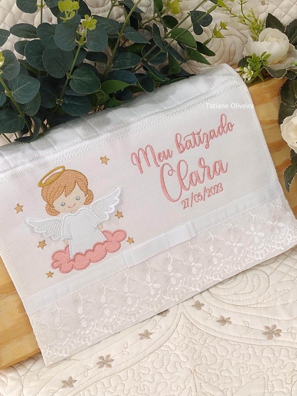 Toalha De Batizado Bordada - Toalha De Batizado Personalizada Com