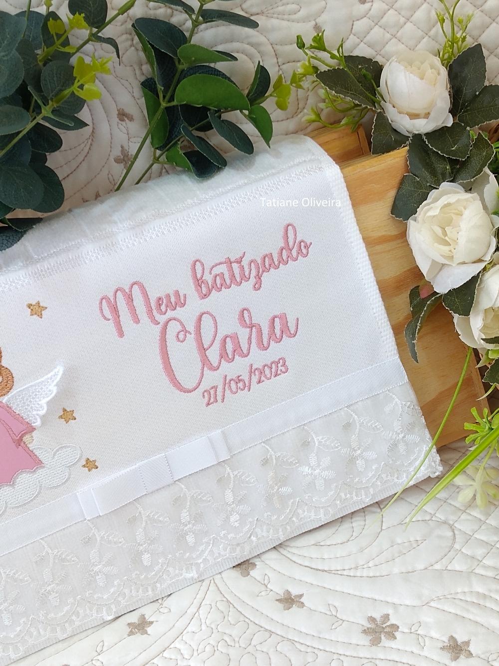 Toalha De Batizado Bordada - Toalha De Batizado Personalizada Com