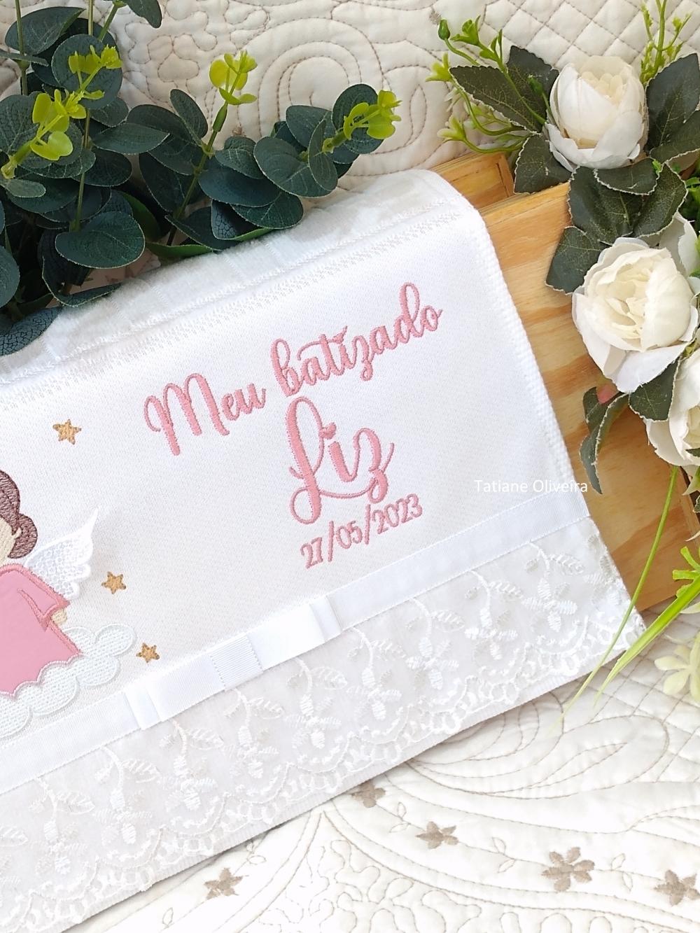 Toalha De Batizado Bordada - Toalha De Batizado Personalizada Com